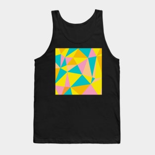 Modern Geometric Yellow, Pink and Blue Tank Top